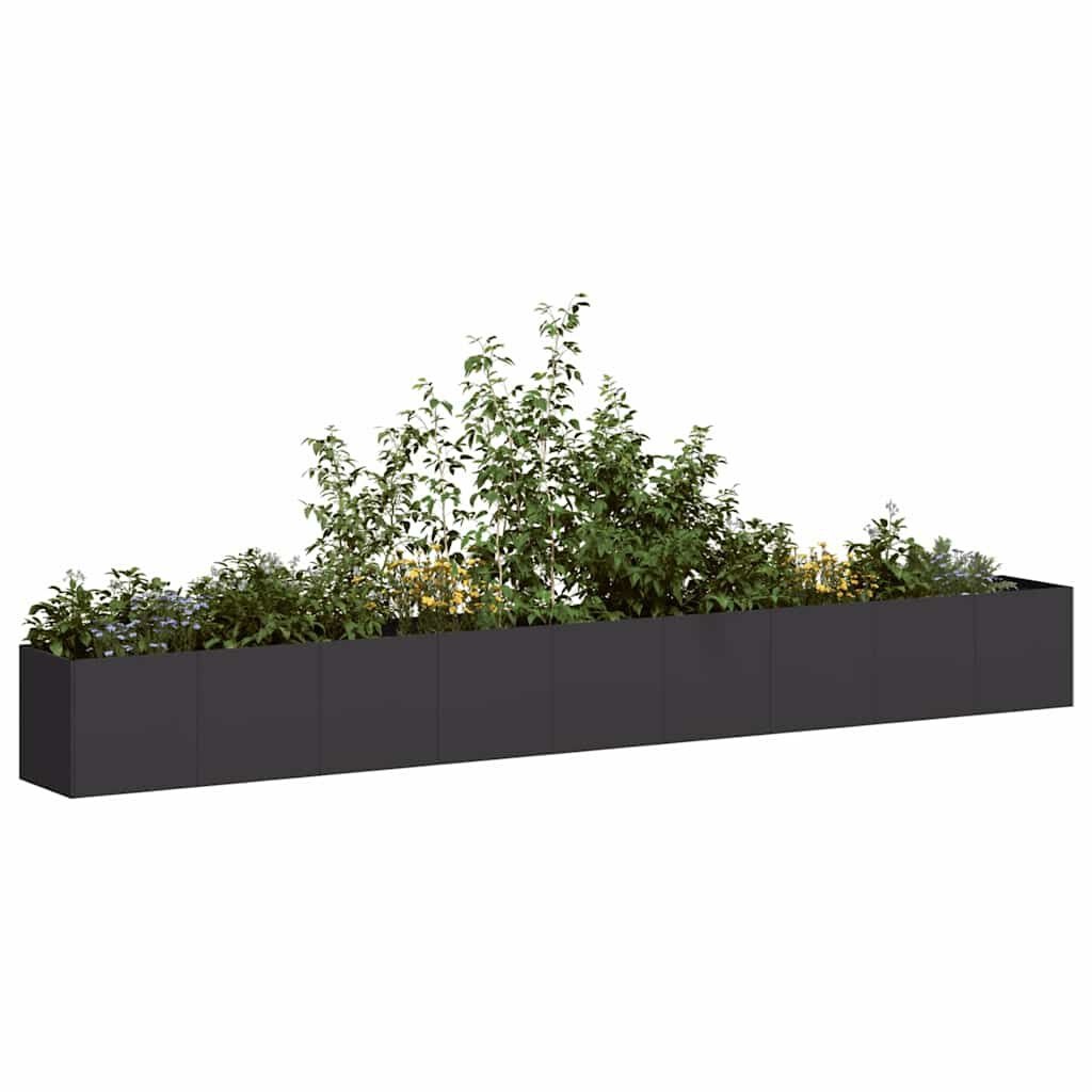 VidaXL Plantenbak Koudgewalst Staal Zwart 360x40x40cm - 35% Korting