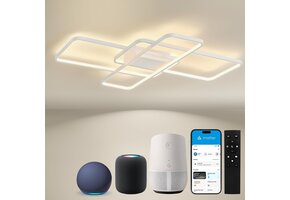 Slimme LED Plafondlamp Geometrisch 90cm Wit - 41% Korting