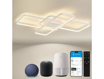 Slimme LED Plafondlamp Matter 90cm Wit - 34% Korting
