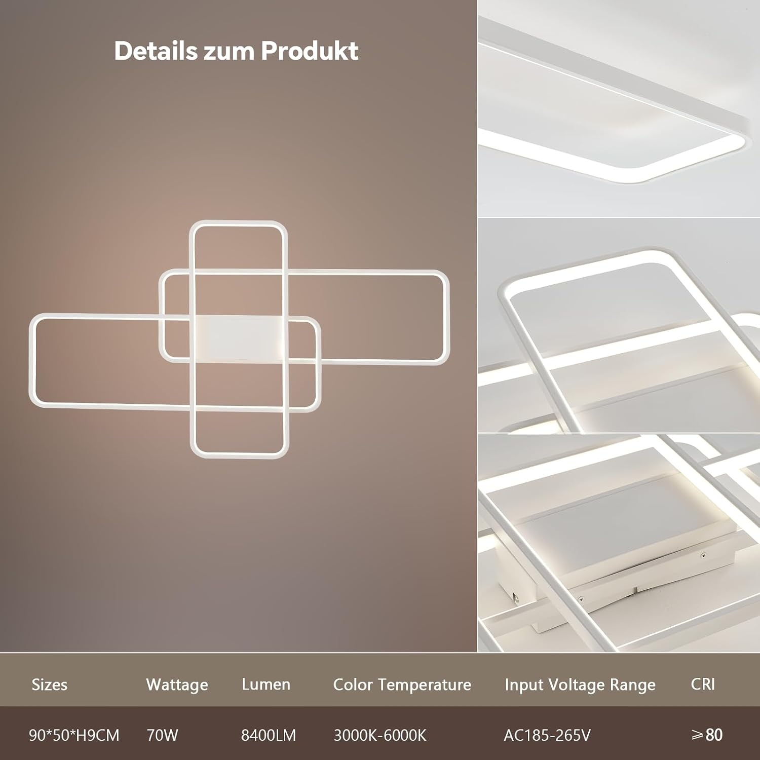 Slimme LED Plafondlamp Matter 90cm Wit - 34% Korting