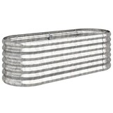 Stalen Plantenbak Zilver - 114x40x36 cm - 33% Korting!