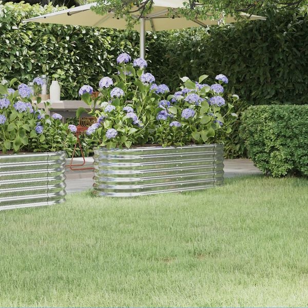 Stalen Plantenbak Zilver - 114x40x36 cm - 33% Korting!