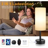 Dimbaar Nachttischlamp met USB & Stopcontact - 34% Korting