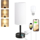 Dimbaar Nachttischlamp met USB & Stopcontact - 34% Korting
