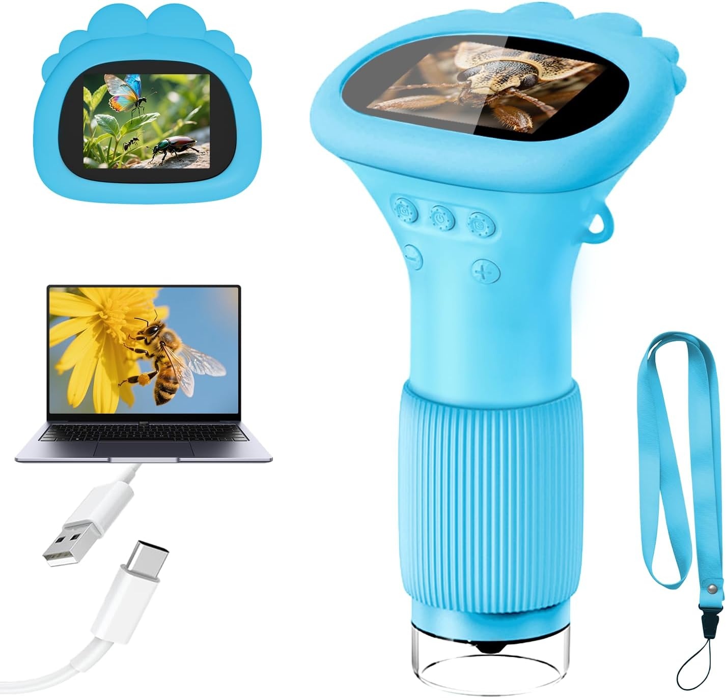 Digitale Kinder Microscoop 1000x Vergroting - Blauw (44% Korting)
