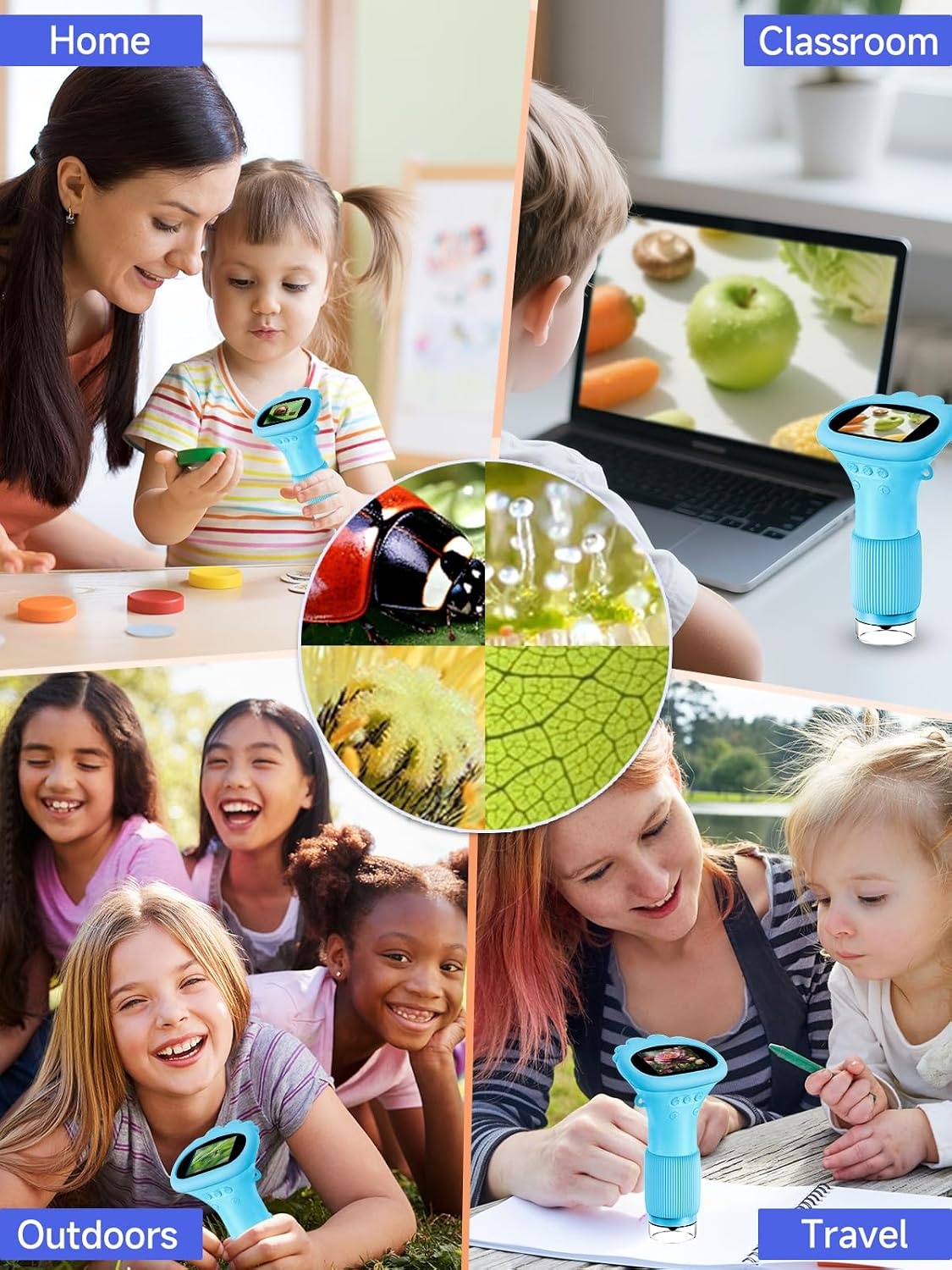 Digitale Kinder Microscoop 1000x Vergroting - Blauw (44% Korting)