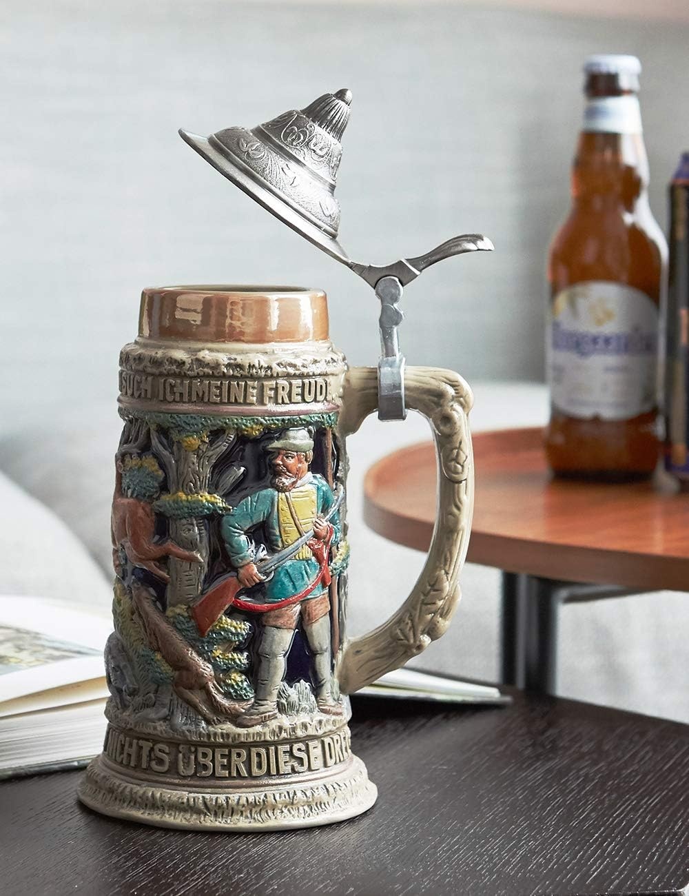 Keramische Bierpul met Tinnen Deksel - 34% Korting!