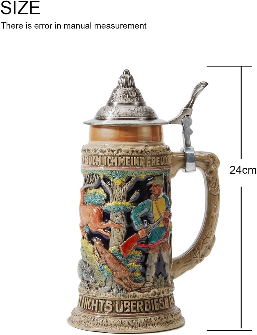 Keramische Bierpul met Tinnen Deksel - 34% Korting!