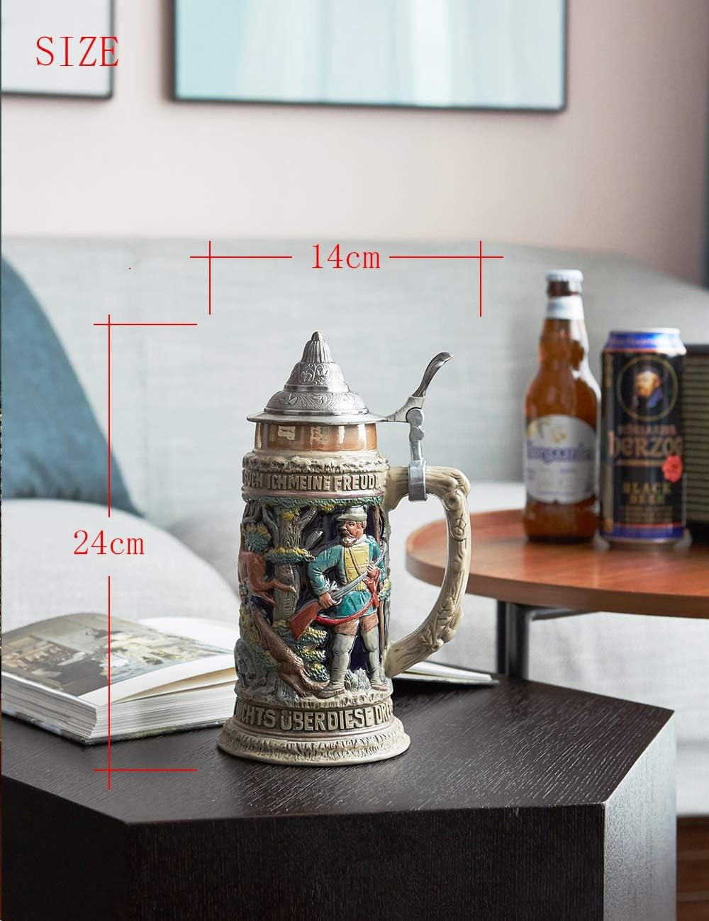 Keramische Bierpul met Tinnen Deksel - 34% Korting!
