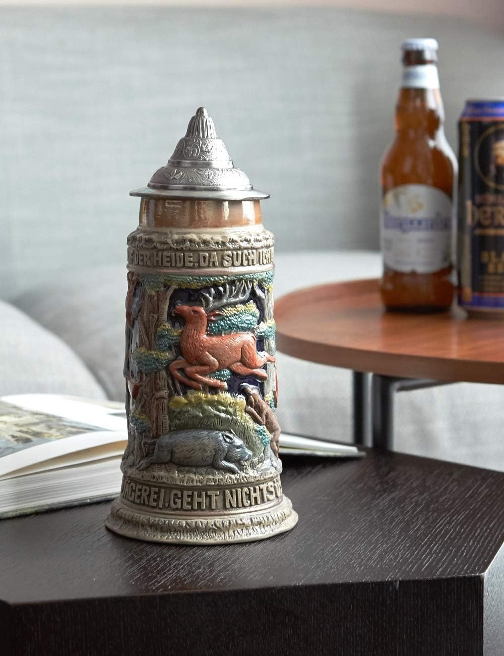 Keramische Bierpul met Tinnen Deksel - 34% Korting!