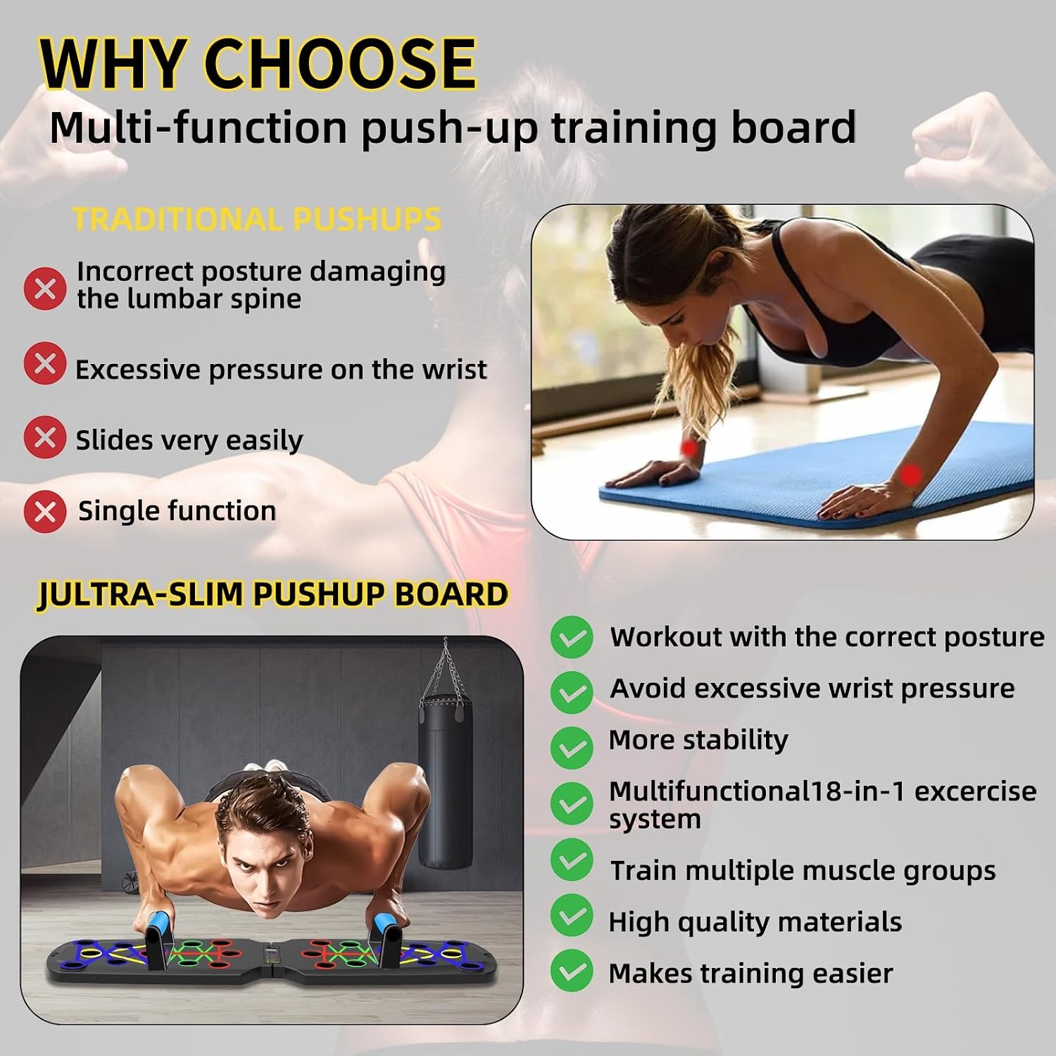 Multifunctioneel Push-upbord 26-in-1 - Thuis Krachttraining | 45% Korting
