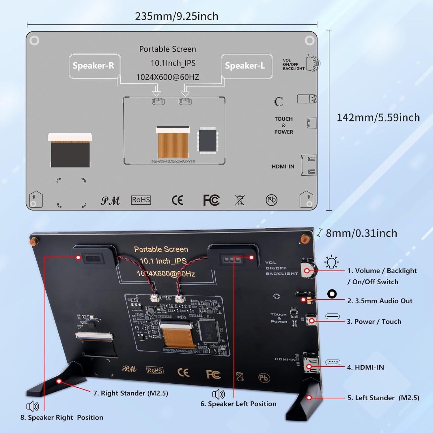 10.1" IPS Touchscreen Monitor met 34% Korting