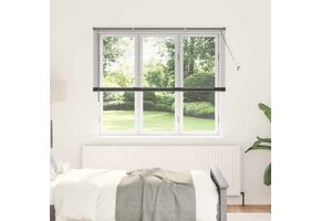 Donkergrijs Aluminium Raamblind met Gordijnen (40% Korting)
