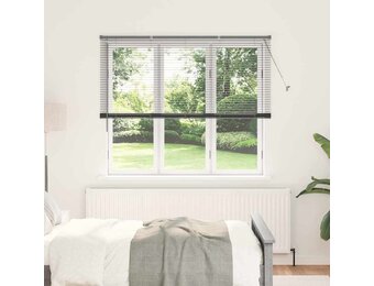 Donkergrijs Aluminium Raamblind met Gordijn 160x175 cm - 34% Korting