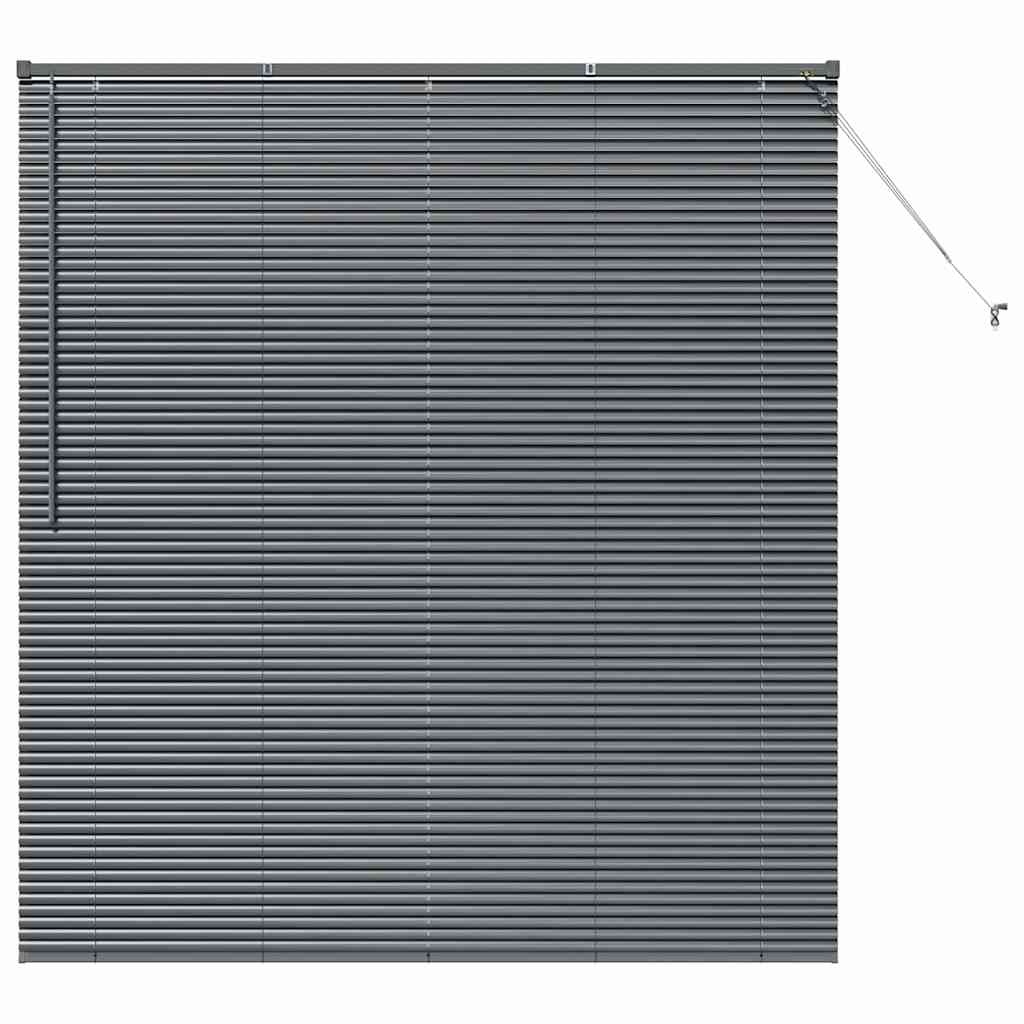 Donkergrijs Aluminium Jaloezie met Gordijn 160x175cm - 59% Korting