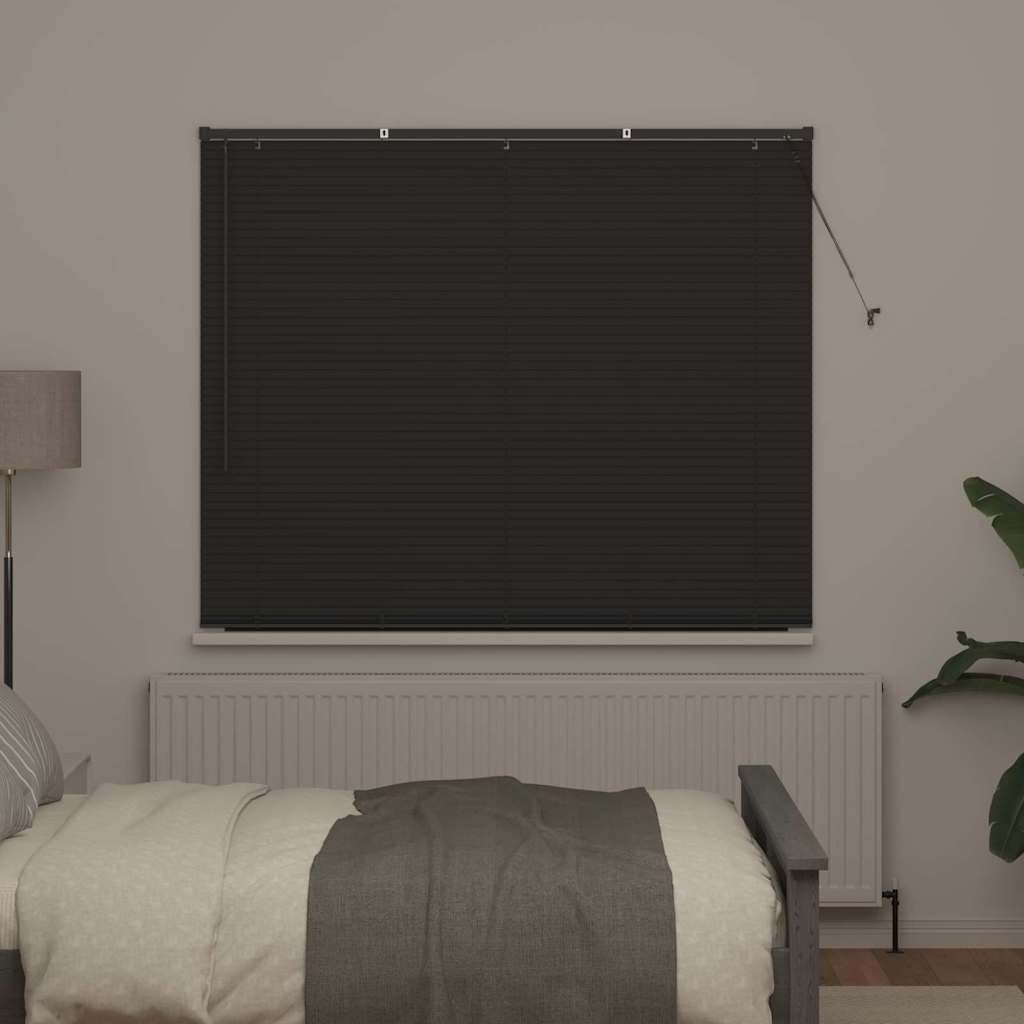 Donkergrijs Aluminium Jaloezie met Gordijn 160x175cm - 59% Korting