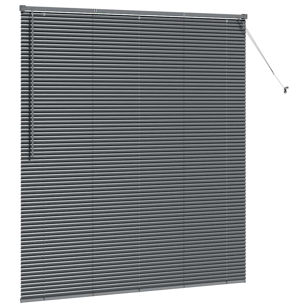 Donkergrijs Aluminium Jaloezie met Gordijn 160x175cm - 59% Korting