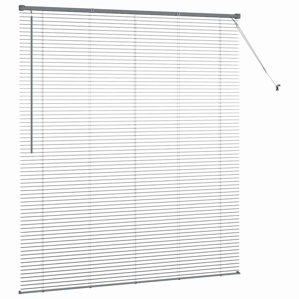 Donkergrijs Aluminium Jaloezie met Gordijn 160x175cm - 59% Korting