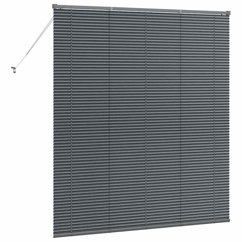 Donkergrijs Aluminium Jaloezie met Gordijn 160x175cm - 59% Korting