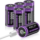 Oplaadbare C-batterijen (6 stuks) - 1.5V 6000mWh - USB-C Snellaad