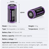 Oplaadbare C-batterijen (6 stuks) - 1.5V 6000mWh - USB-C Snellaad