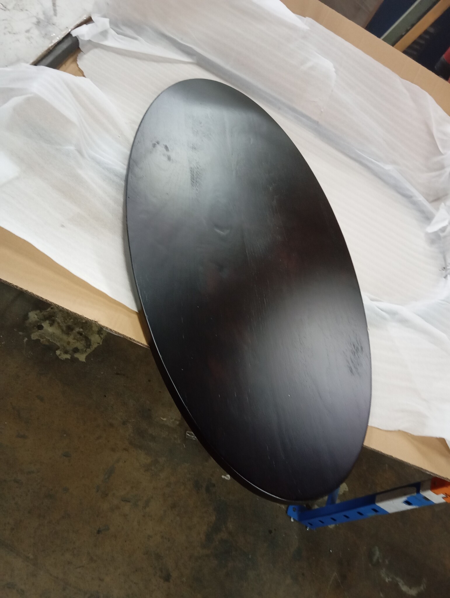Ovaal Tafelblad Eikenhout Donkerbruin 100x50cm - 73% Korting
