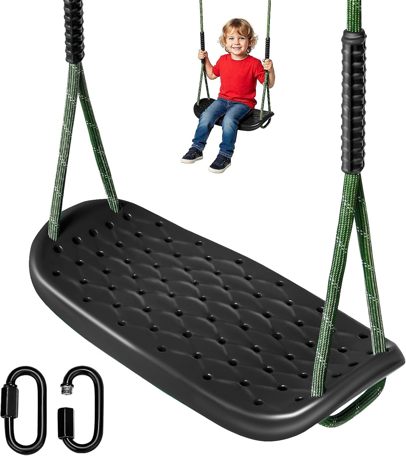 Antislip Boomschommelset met Verstelbaar Touw - Zwart (34% Korting)
