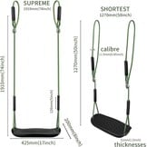 Antislip Boomschommelset met Verstelbaar Touw - Zwart (34% Korting)