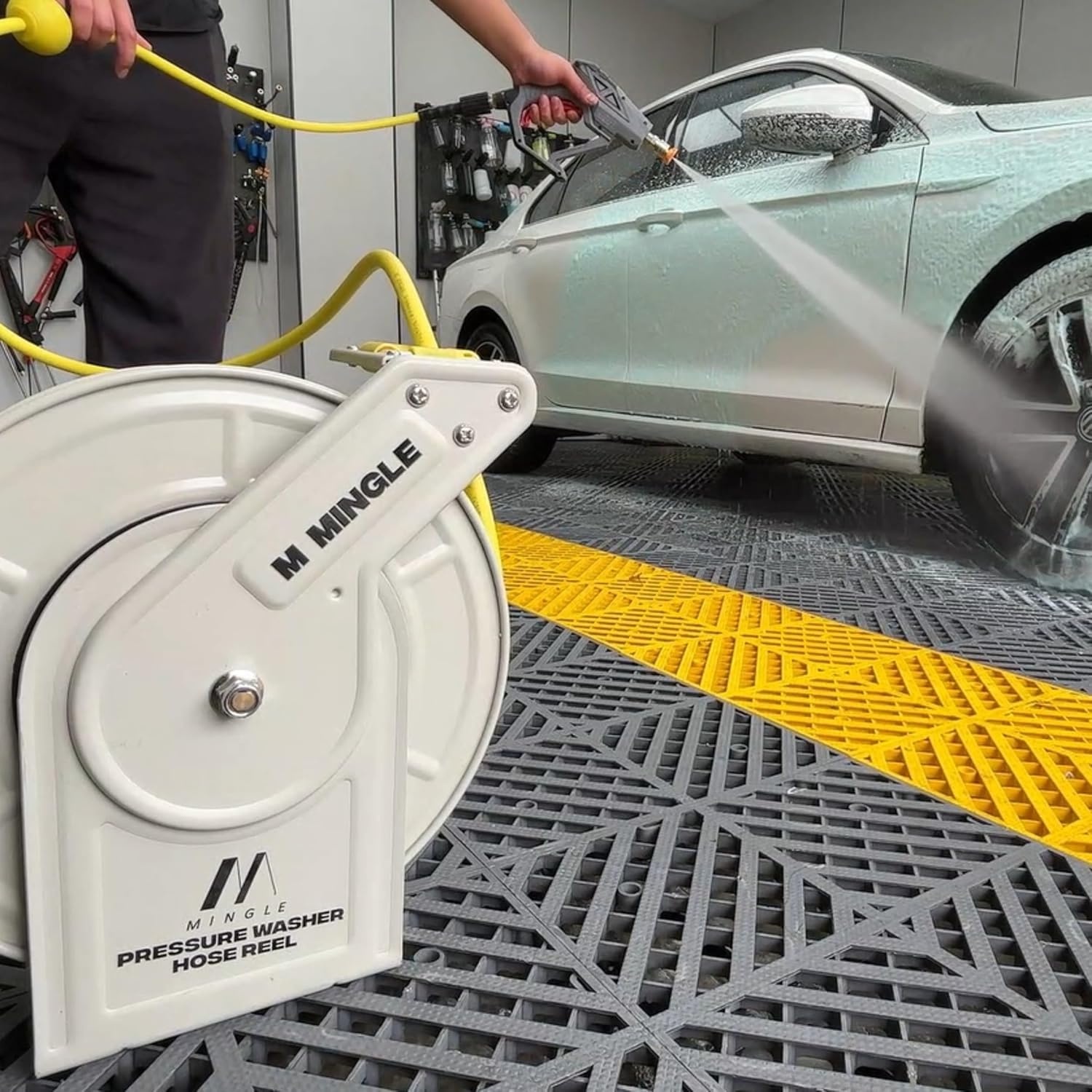 M MINGLE Hogedrukreiniger Slanghaspel - 3600 PSI, Karcher Compatibel