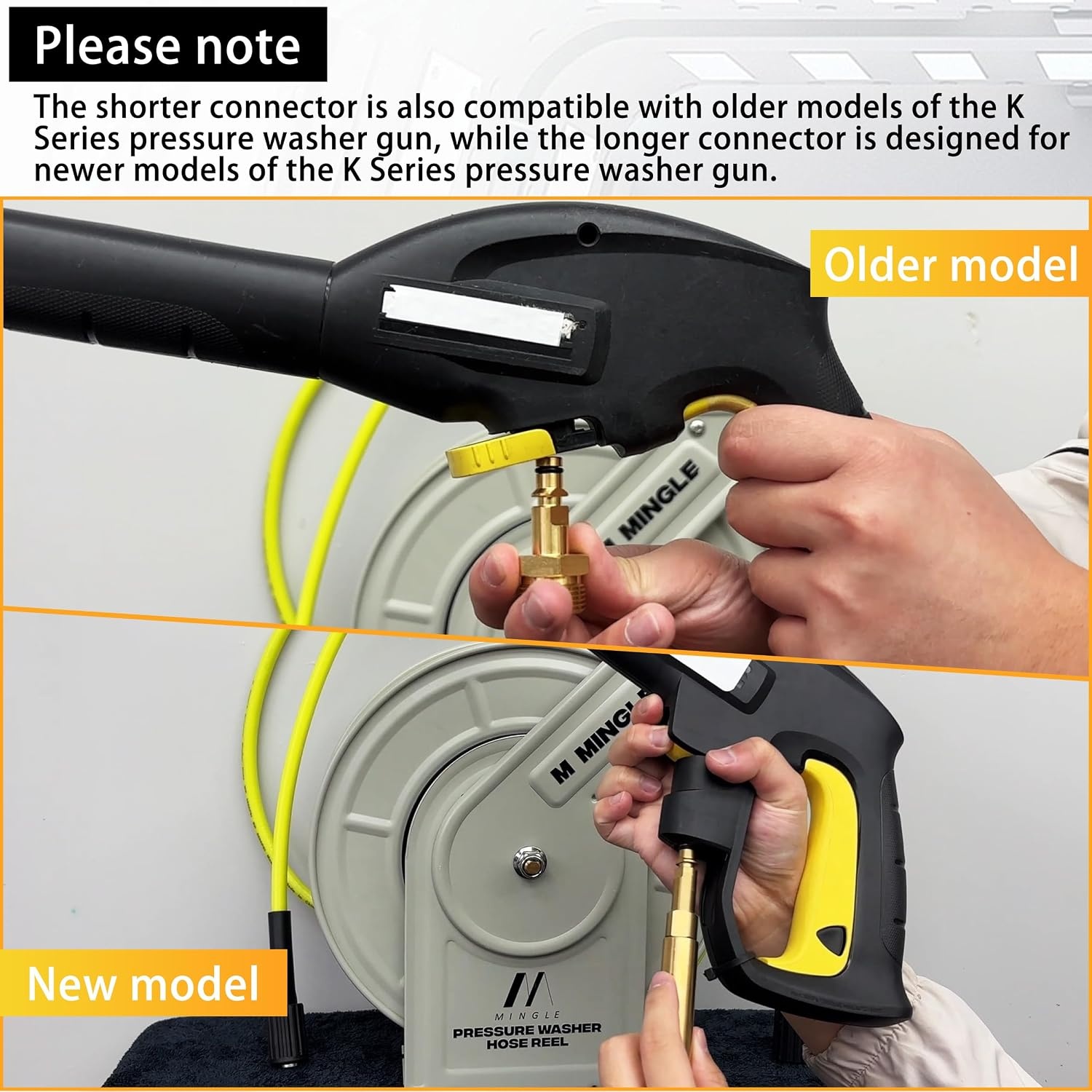 M MINGLE Hogedrukreiniger Slanghaspel - 3600 PSI, Karcher Compatibel