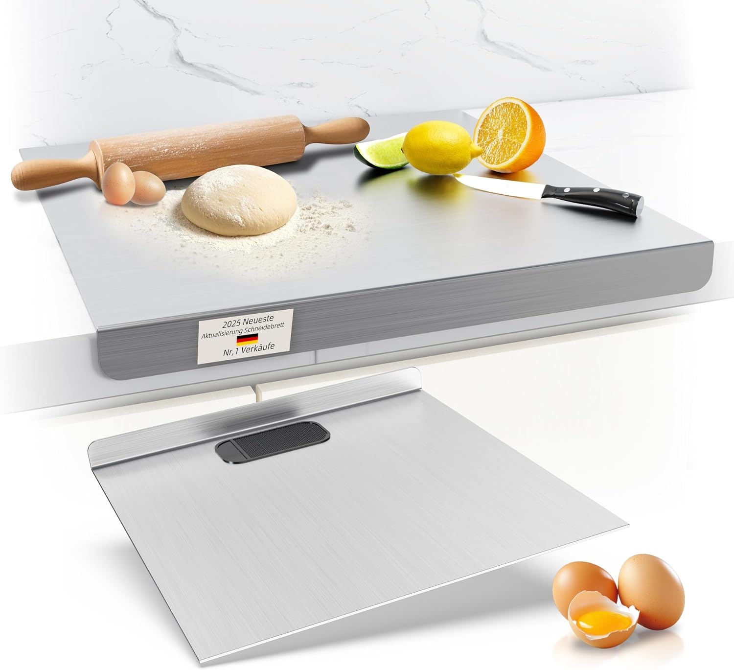 Roestvrijstalen Snijplank 70x60cm - Hygiënisch & Antislip
