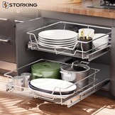 Uittrekbare Keukenkastlade 40cm Breed - Verchroomd Staal - 49% Korting