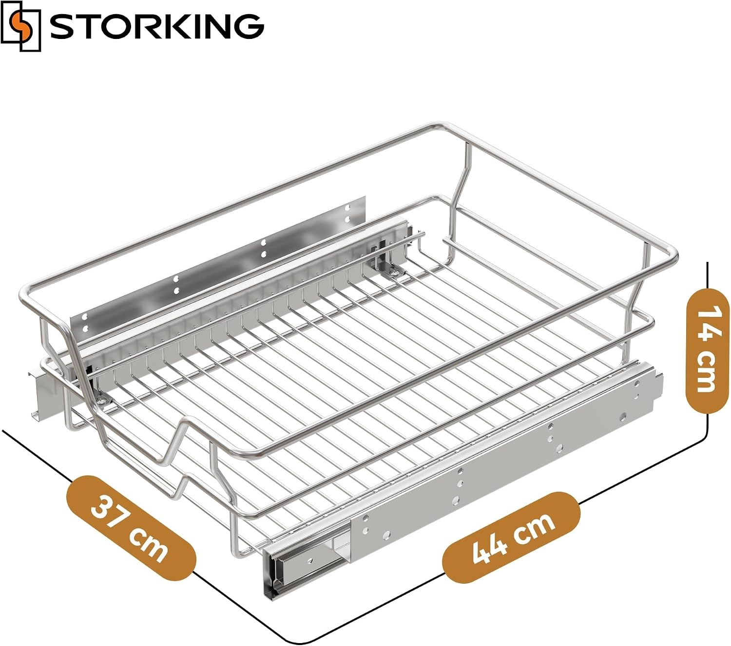 Uittrekbare Keukenkastlade 40cm Breed - Verchroomd Staal - 49% Korting