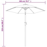 Parasol Aluminium Taupe 200x224 cm - 34% Korting