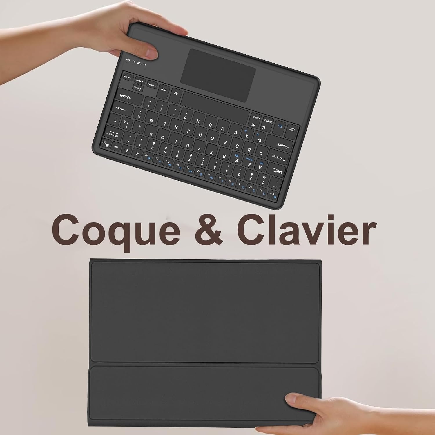 AZERTY Toetsenbordhoes Zwart PU-leer voor Lenovo Tab P12 12,7 inch - 58% Korting