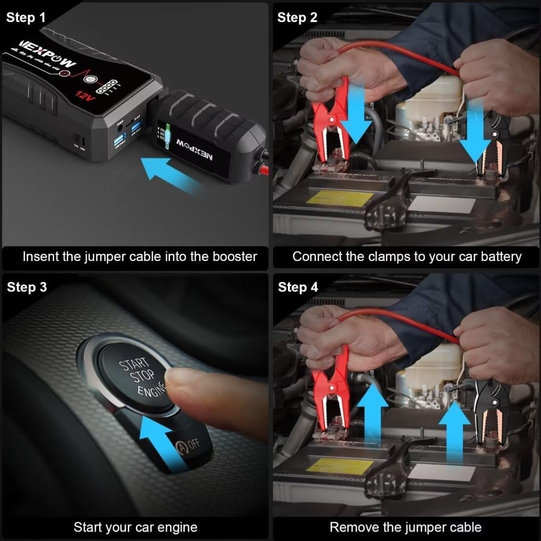 NEXPOW Q10S Jumpstarter & Powerbank 1500A: Start Benzine/Diesel (28% Korting)