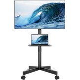 Verrijdbare TV Standaard Zwart - 23-60 Inch - 29% Korting