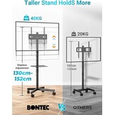 Verrijdbare TV Standaard Zwart - 23-60 Inch - 29% Korting