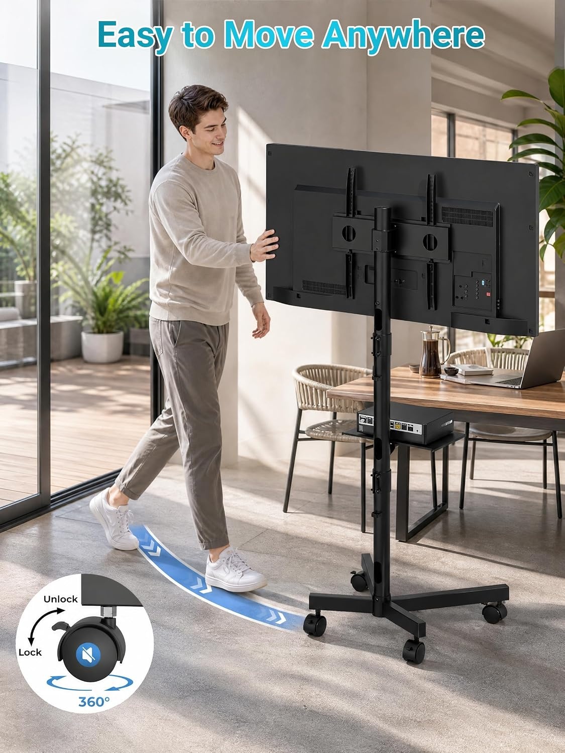 Verrijdbare TV Standaard Zwart - 23-60 Inch - 29% Korting