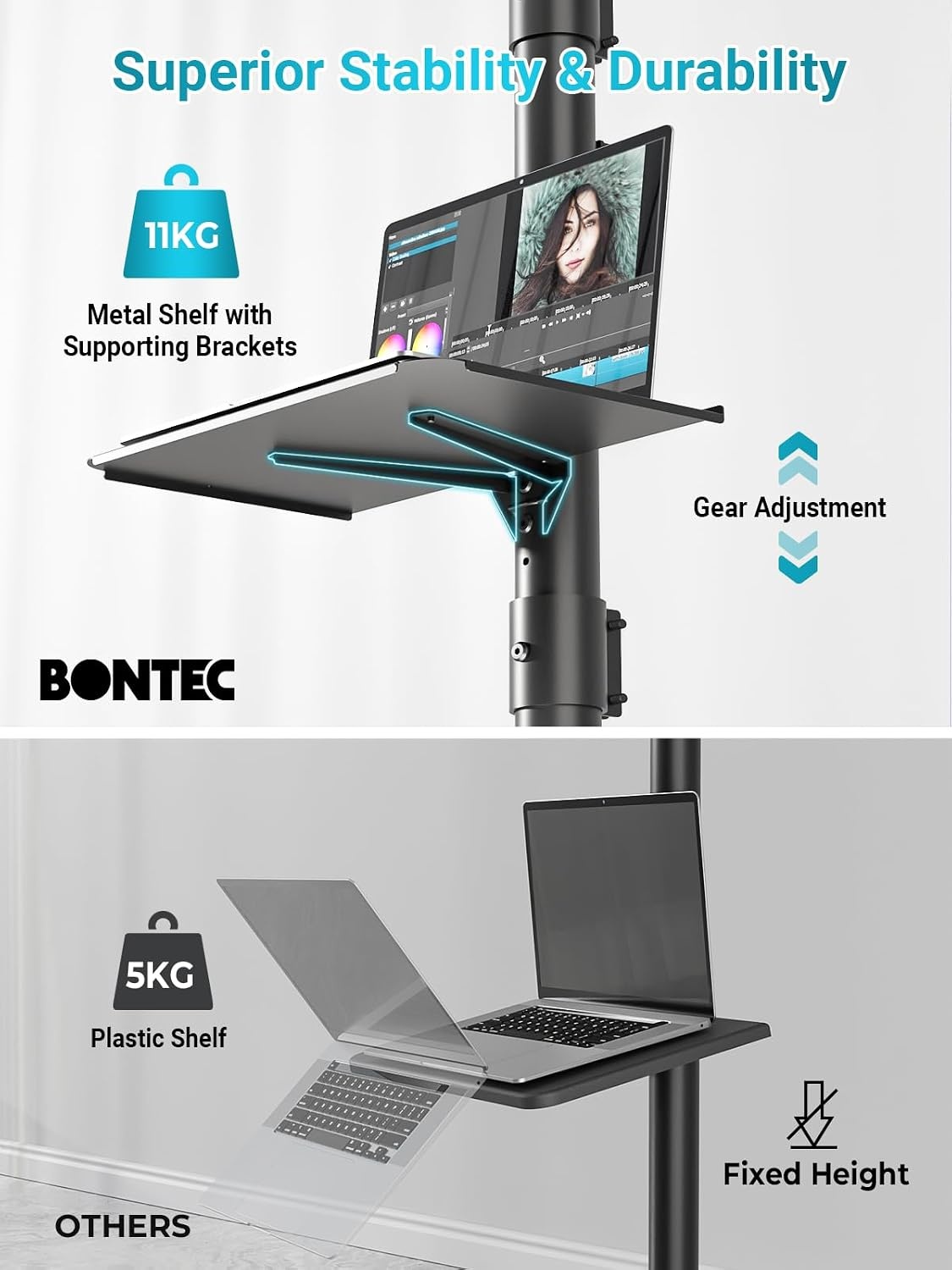 Verrijdbare TV Standaard Zwart - 23-60 Inch - 29% Korting