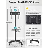 Verrijdbare TV Standaard Zwart - 23-60 Inch - 29% Korting