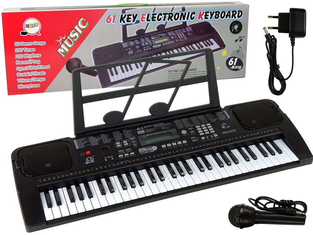 Keyboard piano 70x23x7cm zwart inclusief microfoon