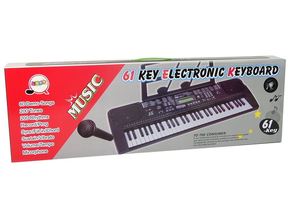 Keyboard piano 70x23x7cm zwart inclusief microfoon