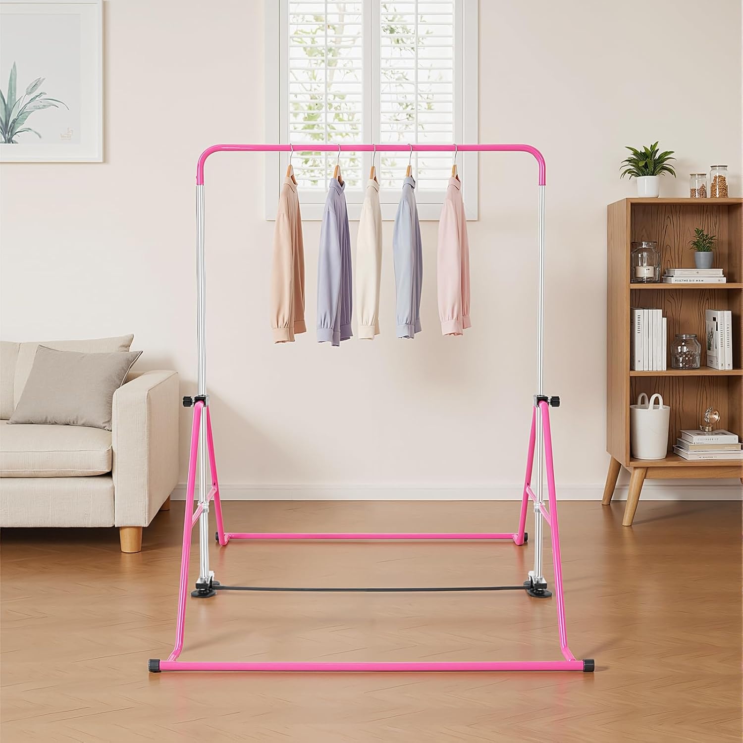 Roze Turnstang voor Kinderen met Gymringen - 33% Korting!
