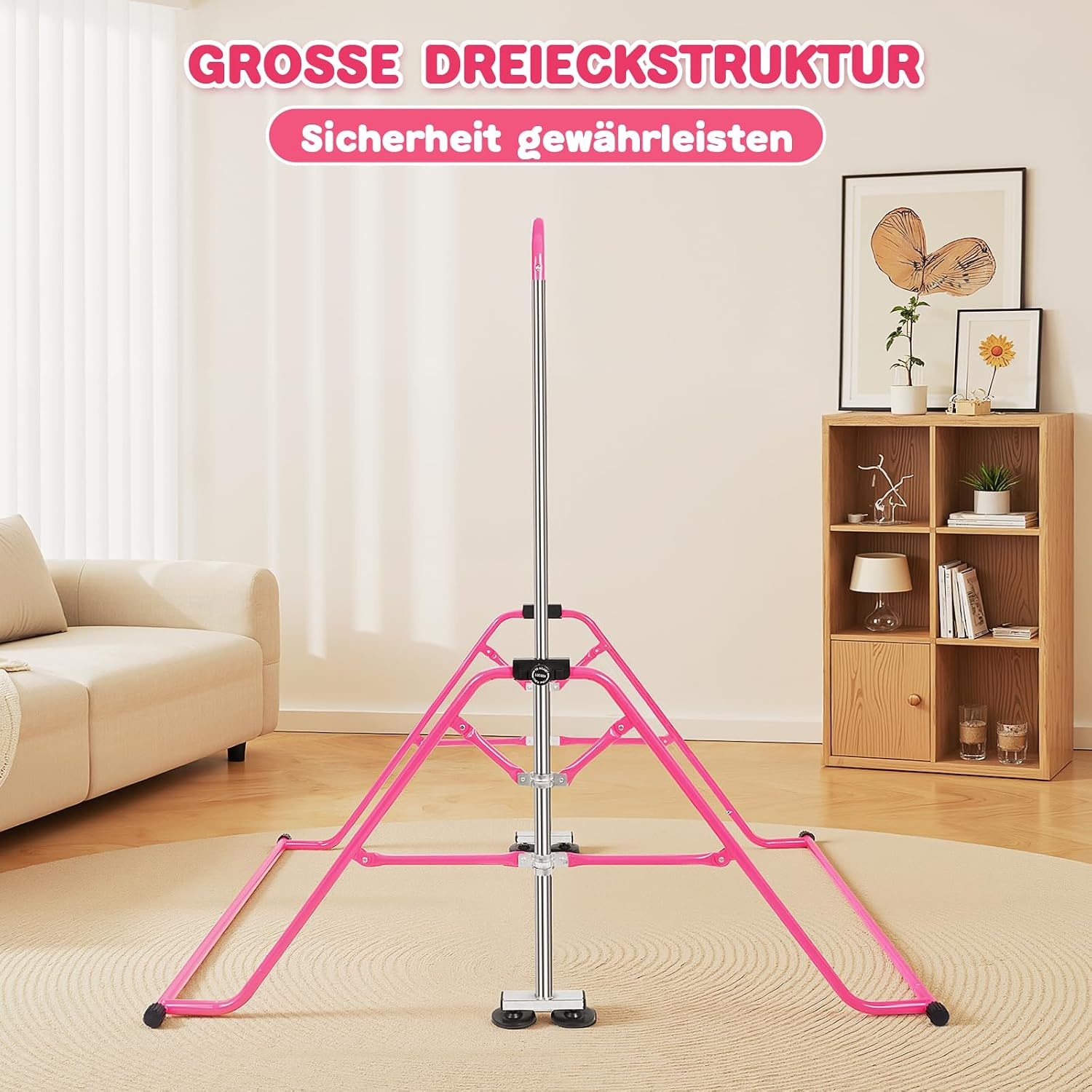 Roze Turnstang voor Kinderen met Gymringen - 33% Korting!