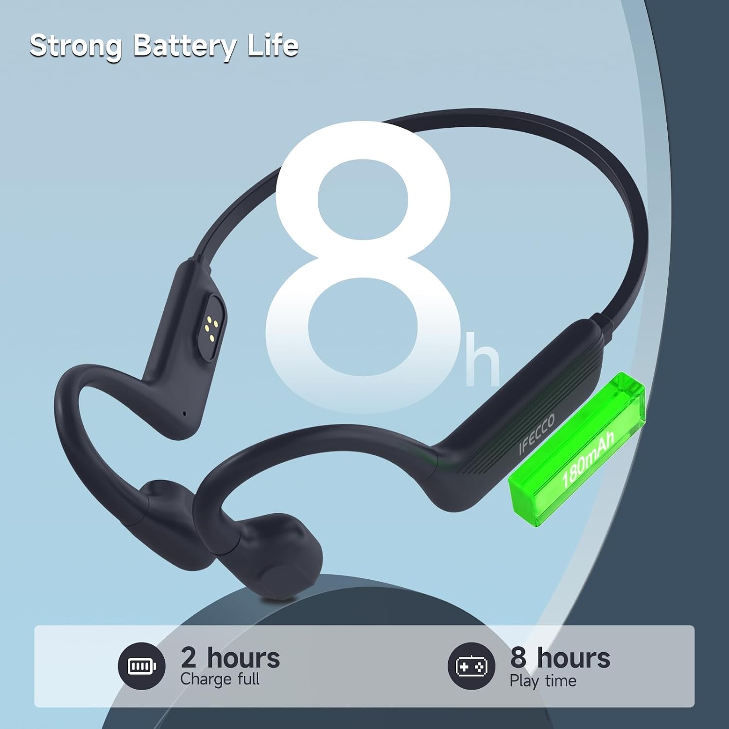 IFECCO Hoofdtelefoon voor zwemmen en activiteiten, IP68 waterdicht, Bluetooth 5.4, open ear hoofdtelefoon met 32 GB MP3