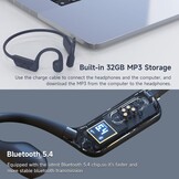 IFECCO Hoofdtelefoon voor zwemmen en activiteiten, IP68 waterdicht, Bluetooth 5.4, open ear hoofdtelefoon met 32 GB MP3