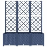 vidaXL Plantenbak met latwerk 120x40x136 cm polypropeen donkergrijs