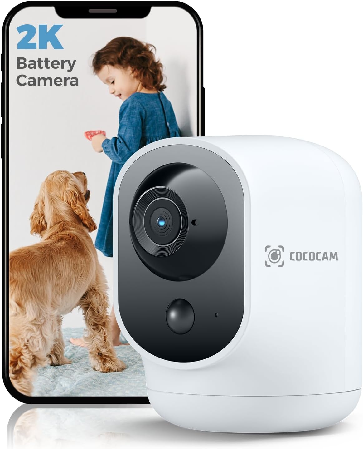 2K Indoor Beveiligingscamera met Batterij & AI Herkenning - 60% Korting