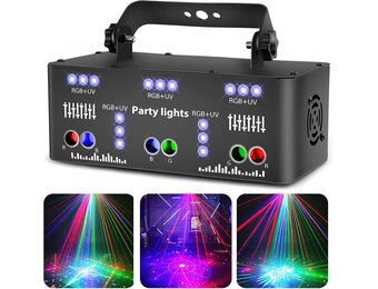 Disco Light Party Light, DMX Effects Light LED RGB DJ Projector Music Controlled Disco Lights For KTV Family Meeting Wedding Birthday Halloween